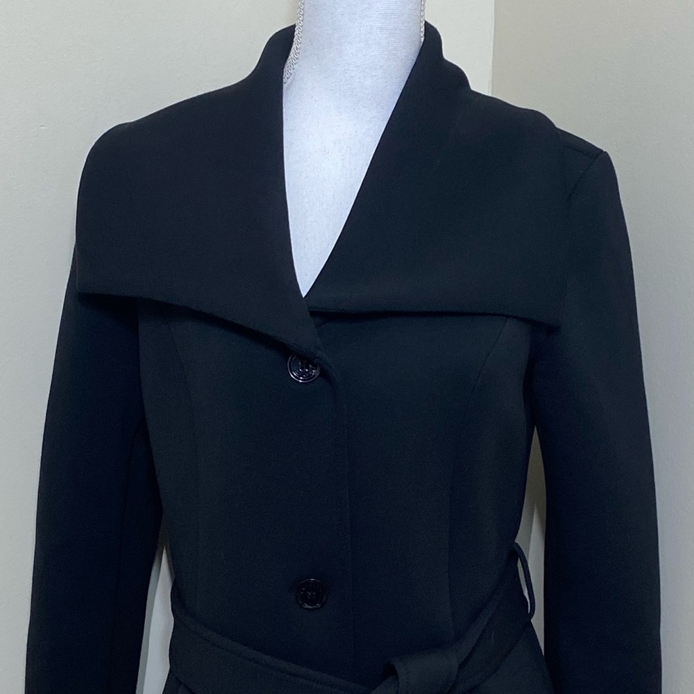 Laundry By Shelli Segal || STRETCH black Coat SZ Medium - Picture 5 of 9